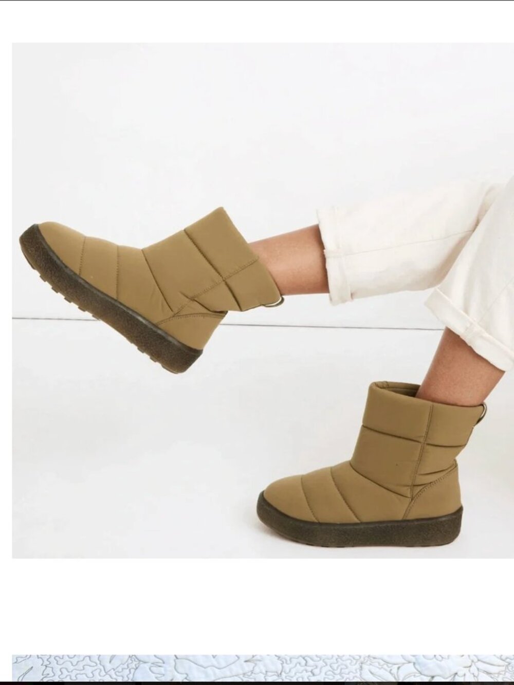 Madewell Toasty Puffer Winter Boot in Olive Green 8 / 8.5 water resistant!